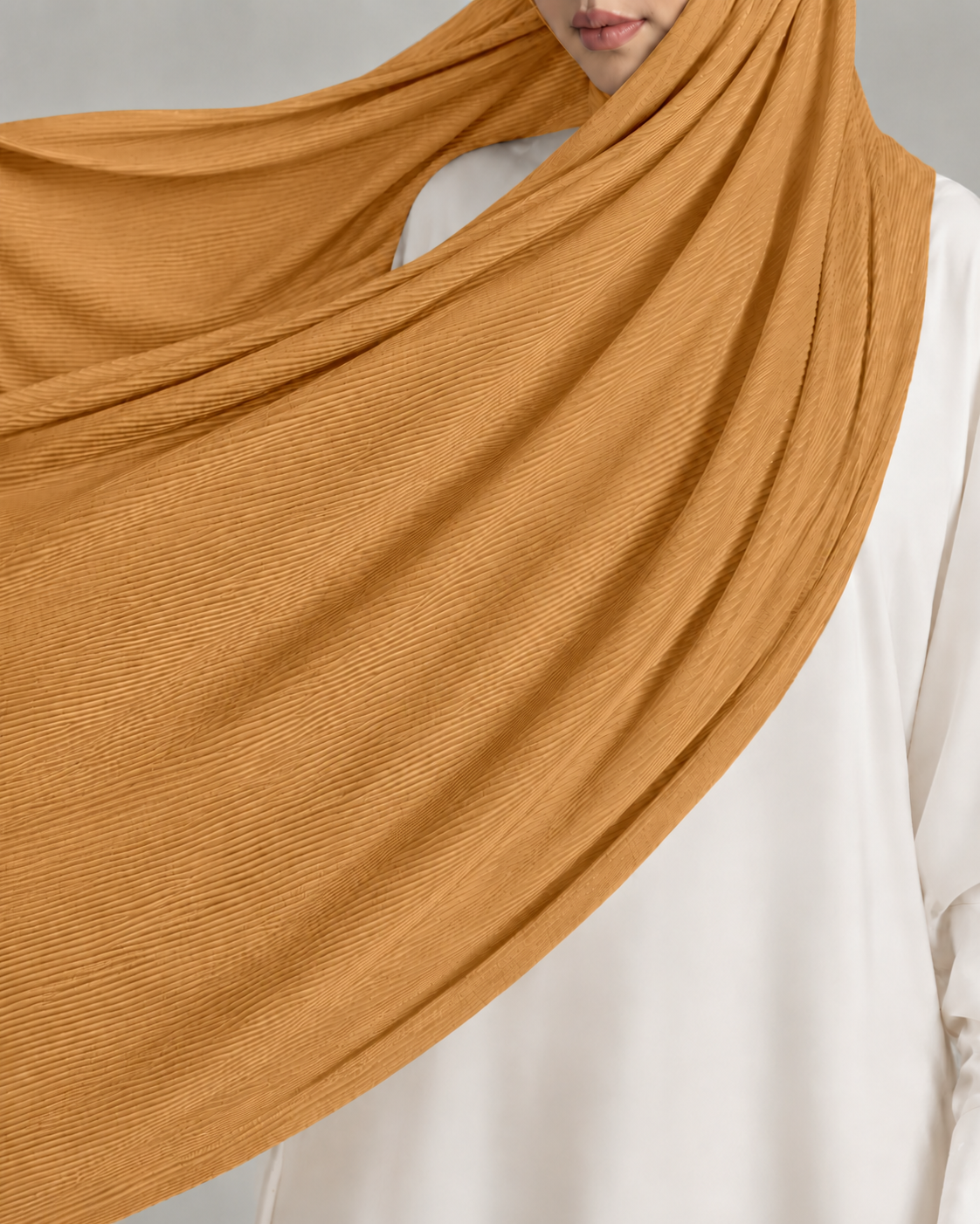Ribbed Jersey Hijab in Mustard
