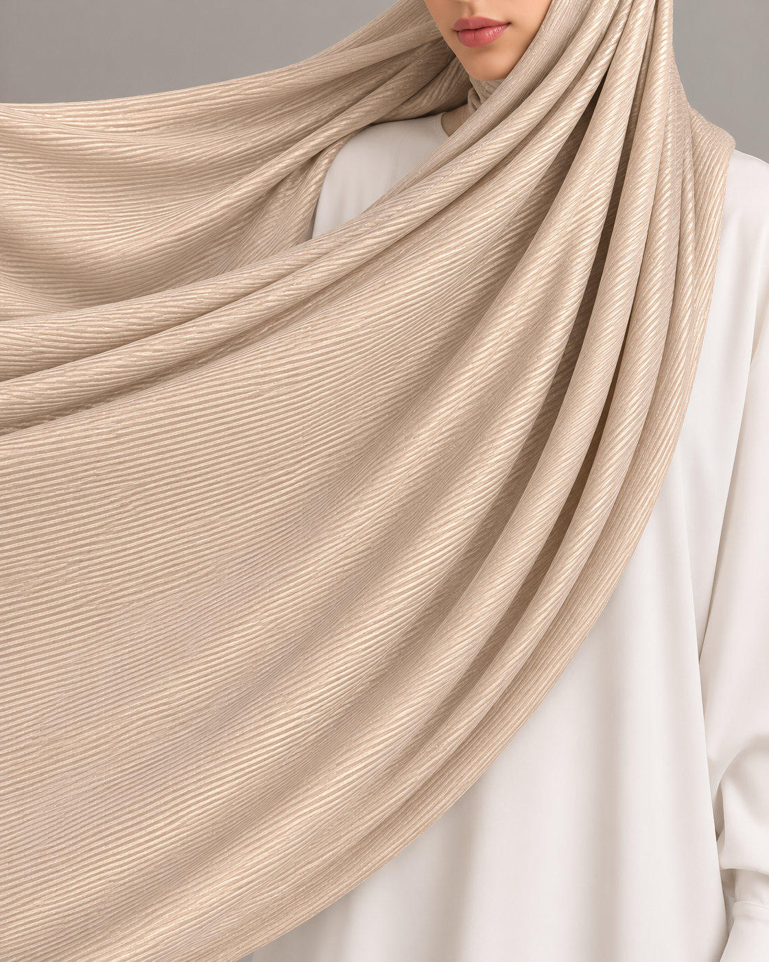 Ribbed Jersey Hijab in Champagne Gold