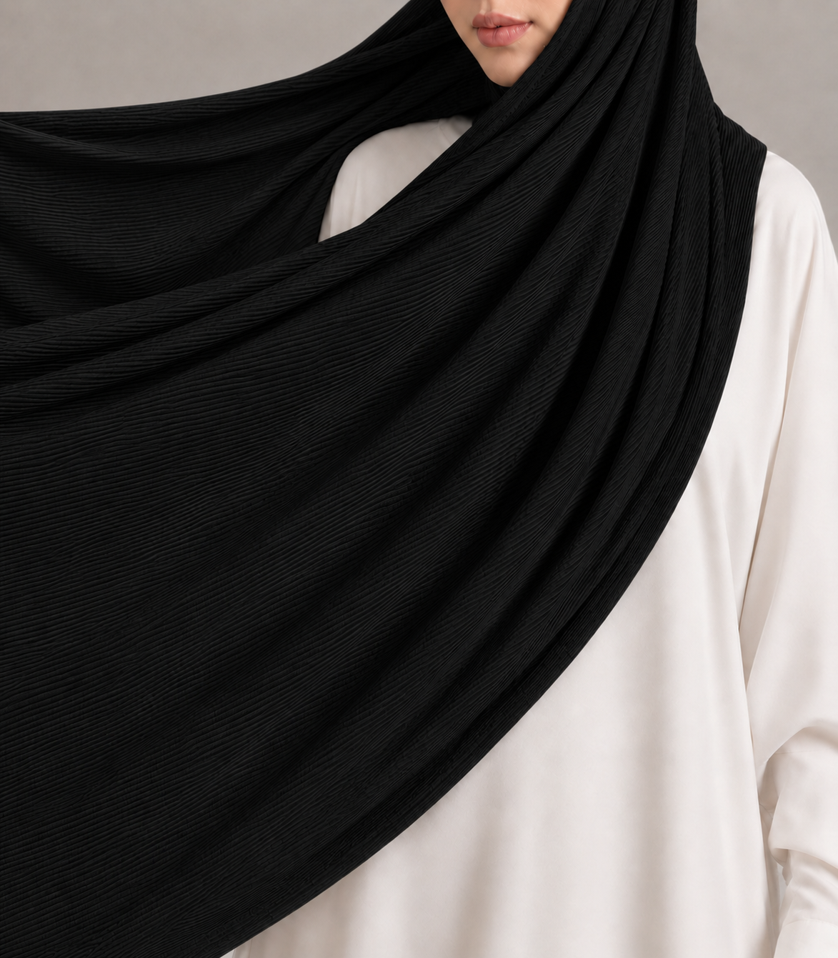Ribbed Jersey Hijab in Black