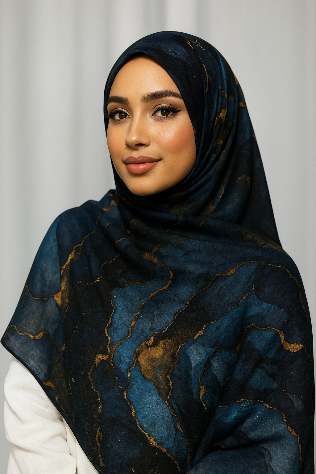 Printed Modal Hijab - Teal Opulence