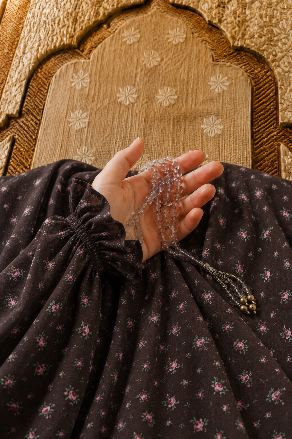 Coca Namaz Chadar - Rose Print