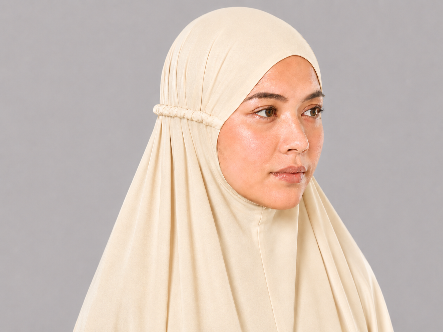Cream Namaz Chadar - Plain