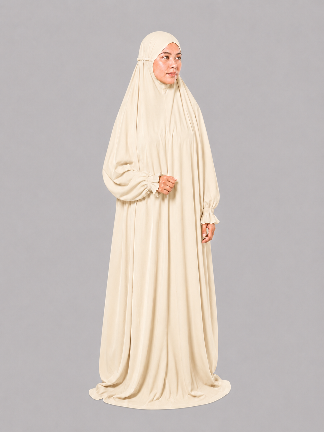 Cream Namaz Chadar - Plain