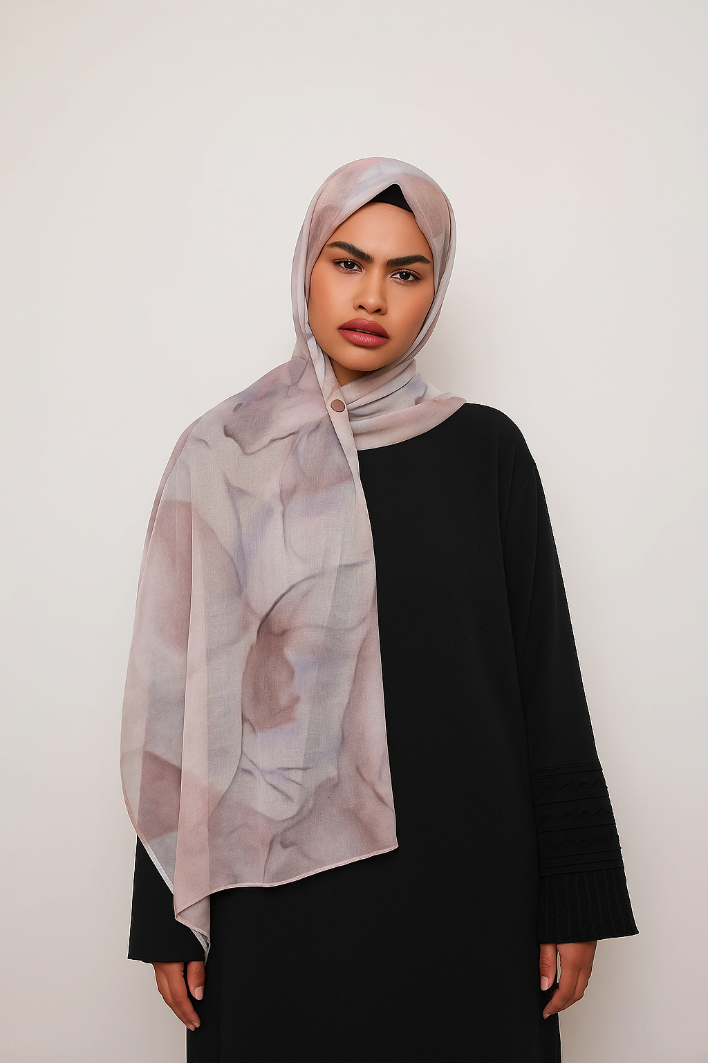 Printed Modal Hijab - Dusty Bloom