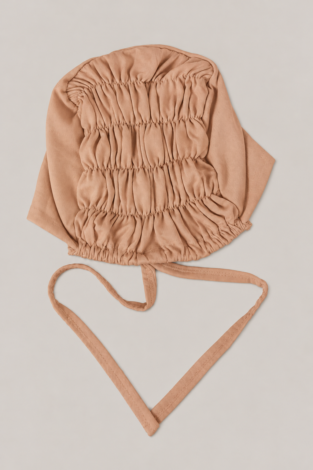 Ruched Hijab Cap in Light Nude