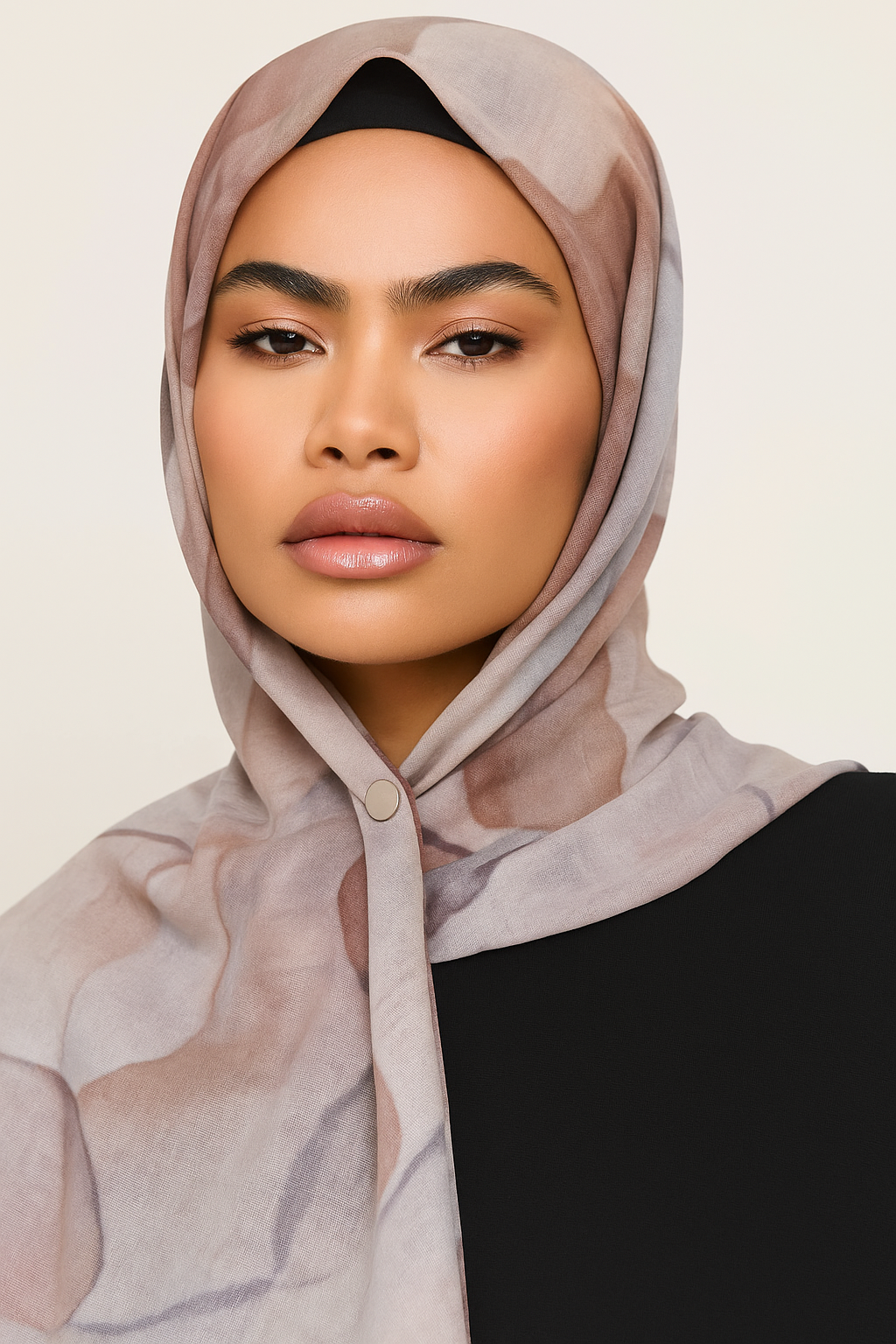 Printed Modal Hijab - Dusty Bloom