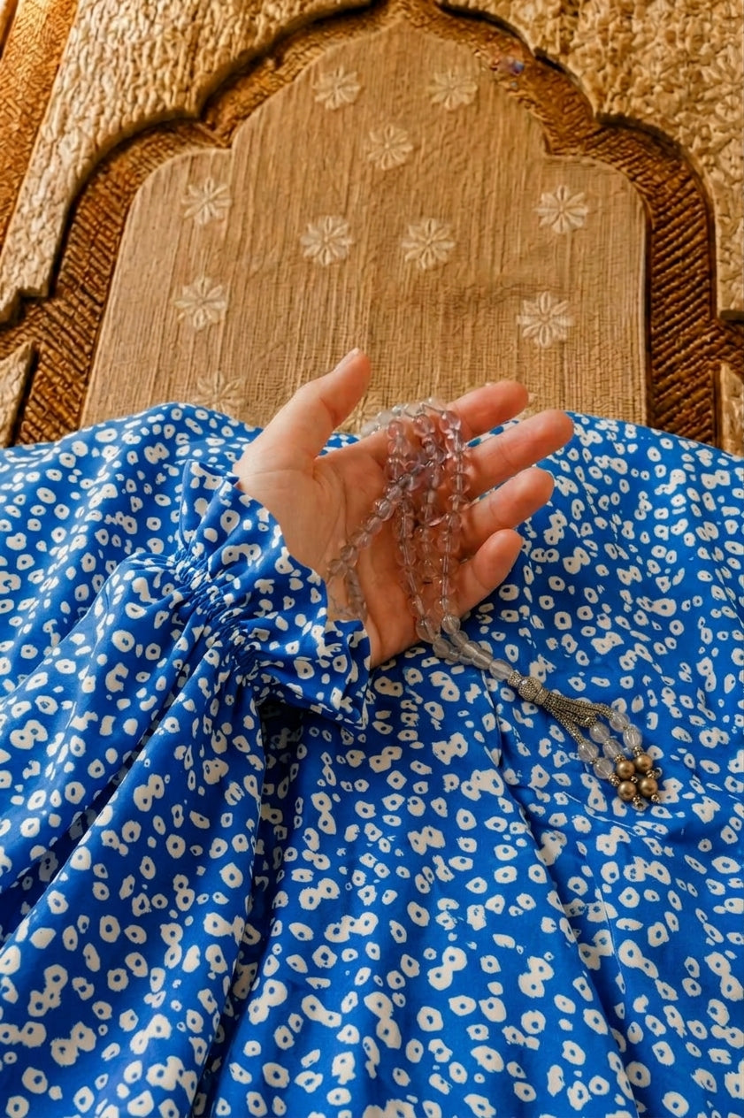 Teal Namaz Chadar - Floral Print
