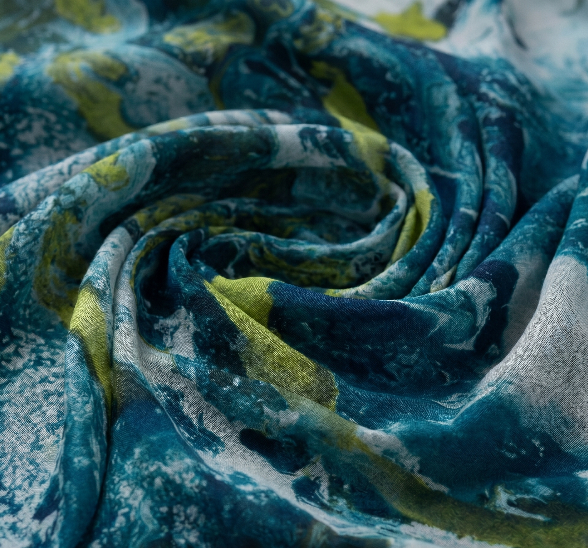 Printed Modal Hijab - Ocean Swirl