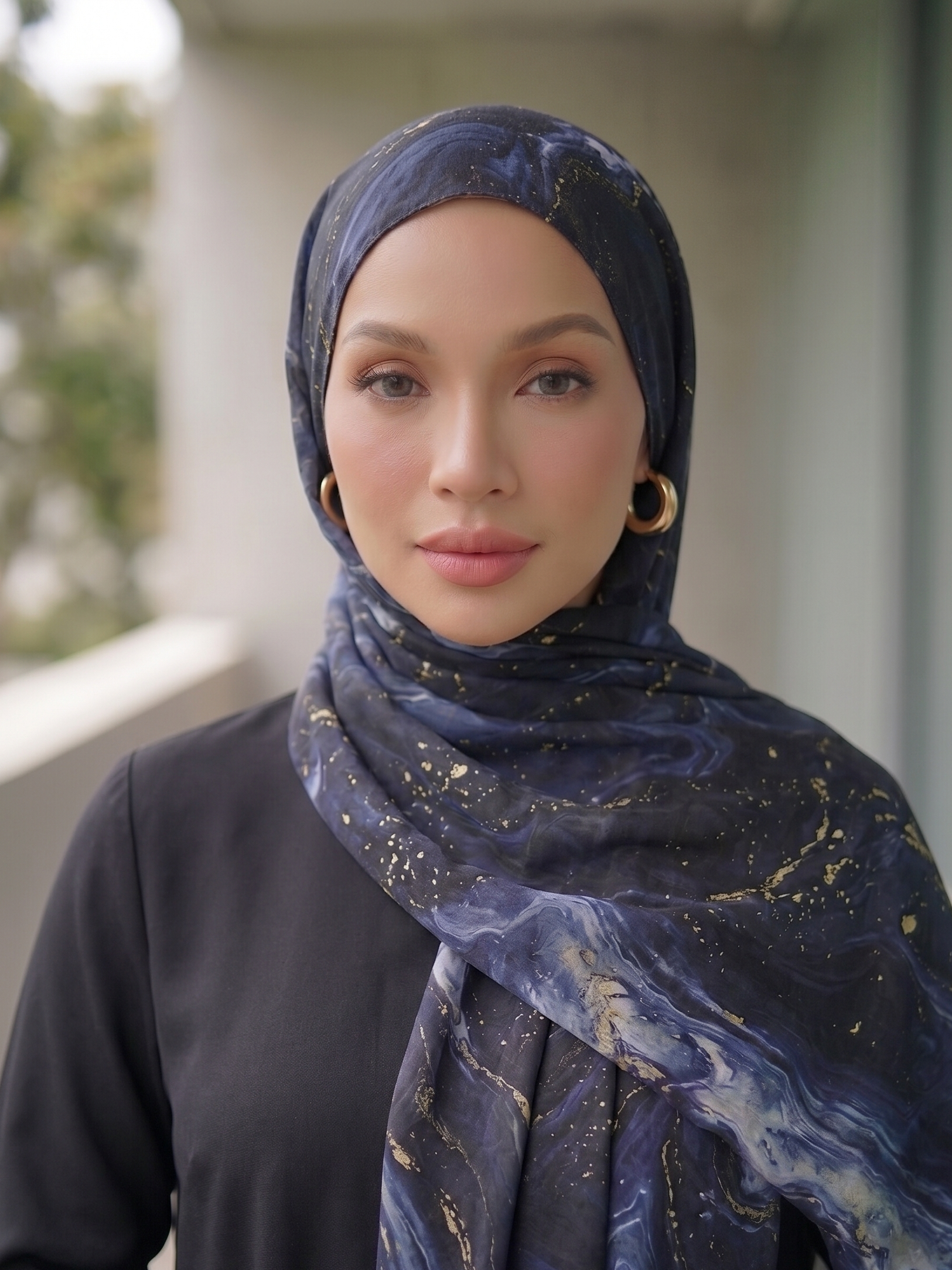 Printed Modal Hijab - Cosmic Marble
