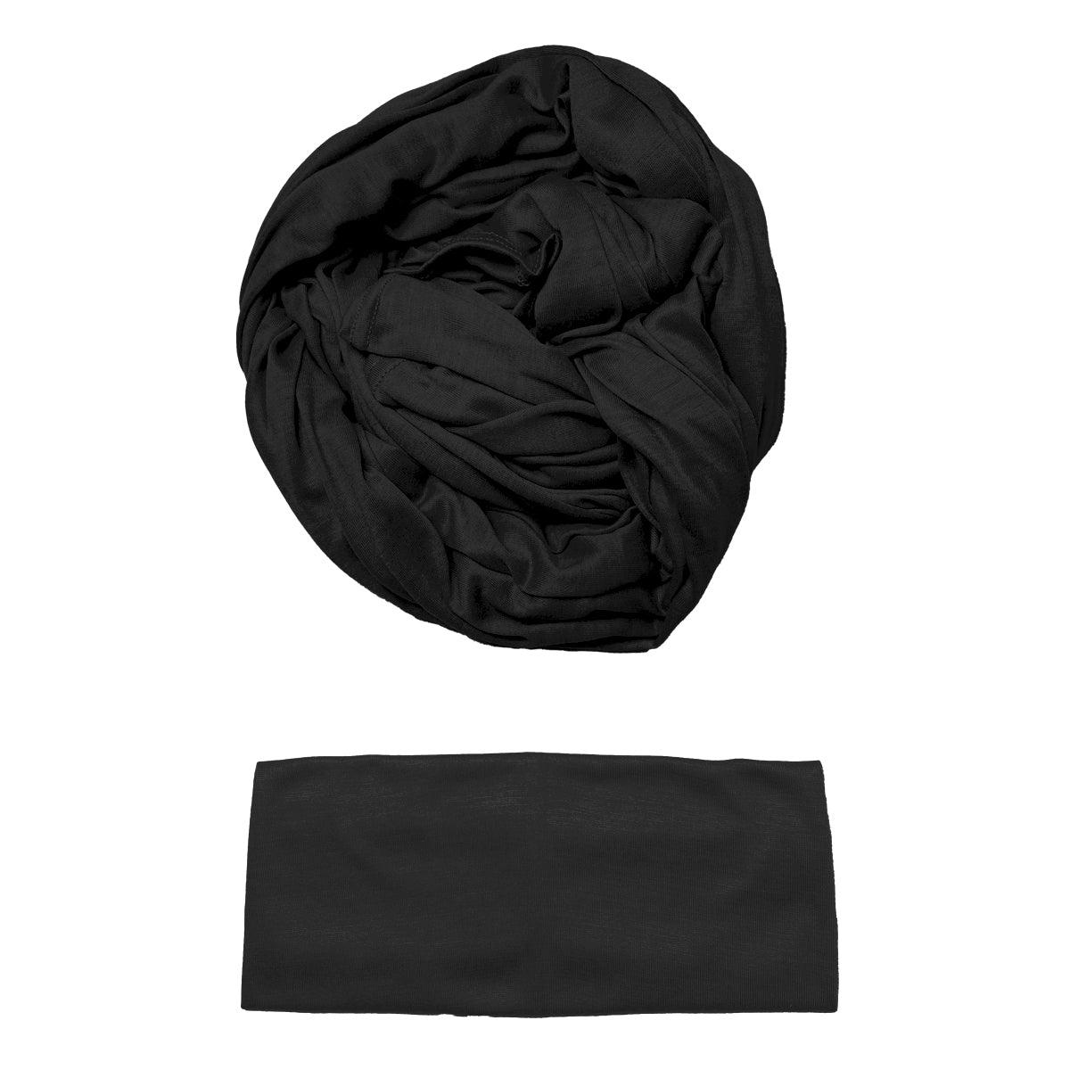 Jersey  Hijab and Cap Set in Black Color. Elegant. Premium Jersey.