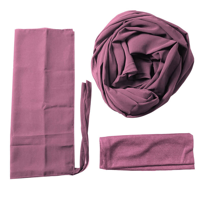 Hijab and Niqab Set in Mauve