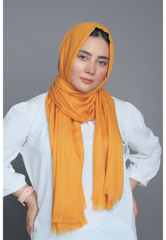 Turkish Viscose Hijab in chic Mustard shade, showcasing its luxurious fabric and stylish design.