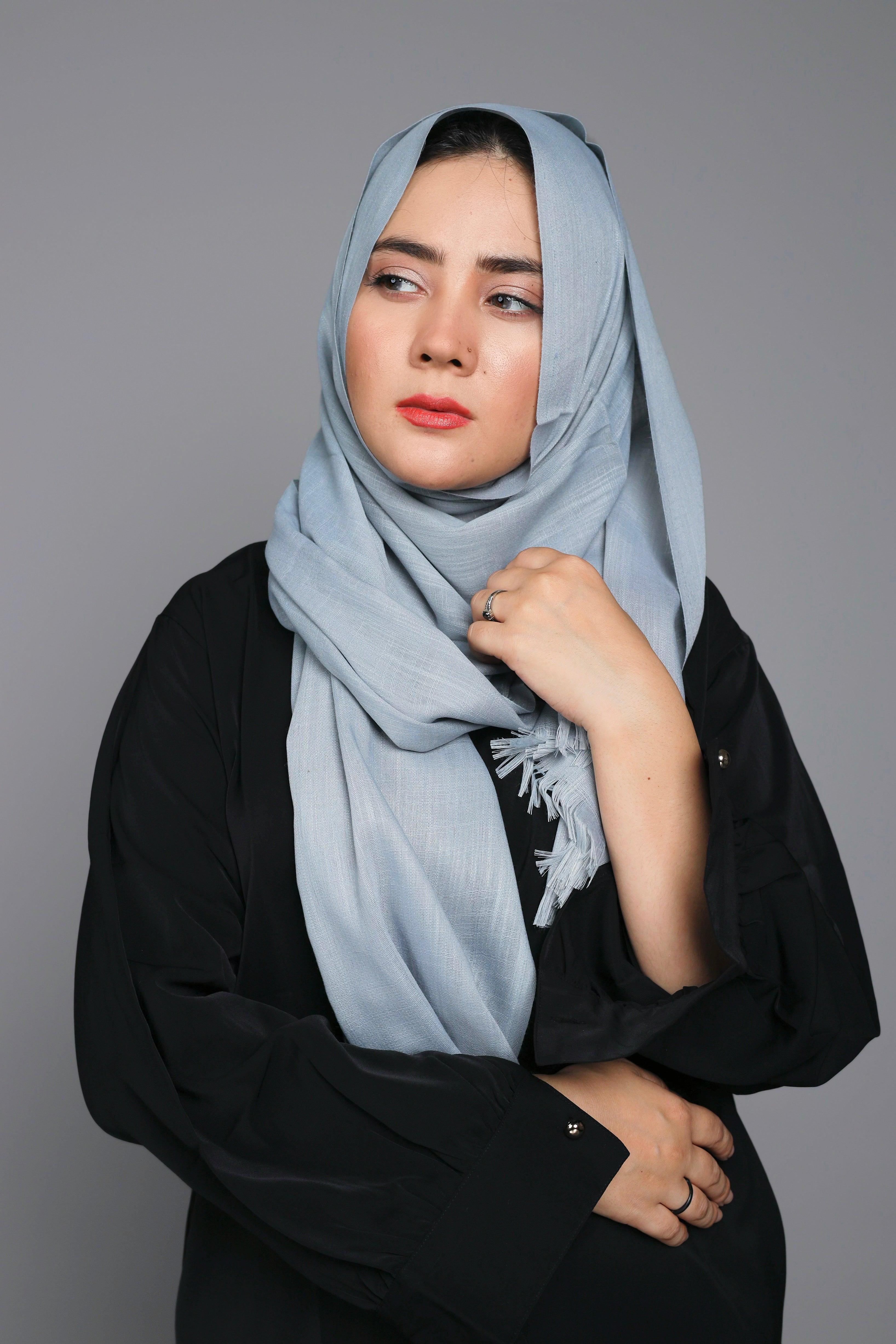 Steel Grey Turkish Scarf elegantly displayed, illustrating its versatility and modern appeal.
