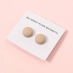 Matte Hijab Magnets in a classic Nude shade, offering a stylish and secure way to hold your hijab without damaging the fabric. Perfect for everyday use.