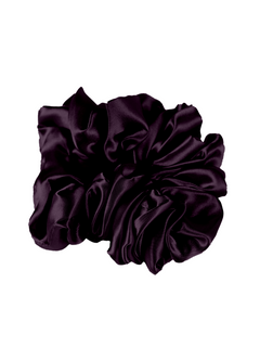 Silk Scrunchie. Dark purple Hair Accessory.