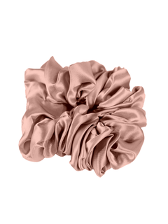 Silk Scrunchies - Hair accessory in rose pink color. 