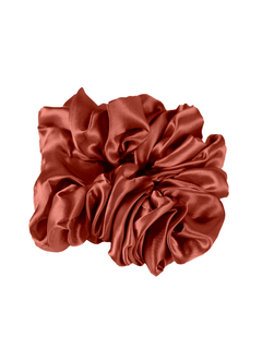 Silk Scrunchie in Rust. Cool Hair Accessory.