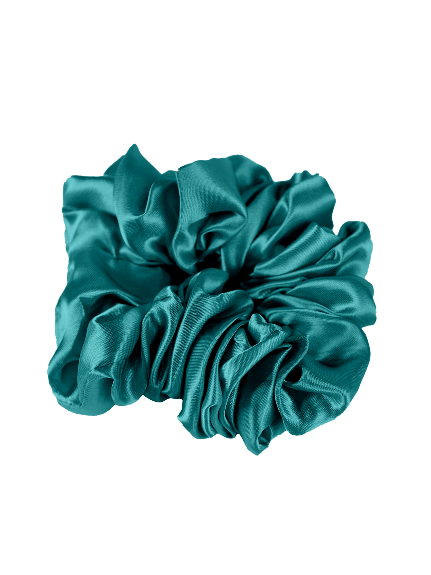 Turquoise Silk scrunchie -  A stylish hair accessory. 