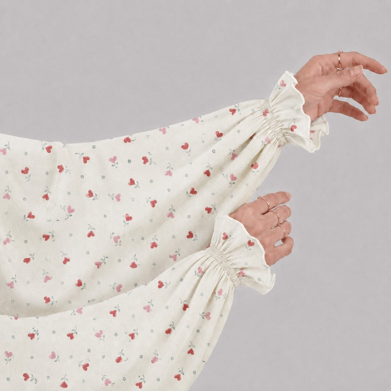 Ivory Namaz Chadar - Heart Bloom Print