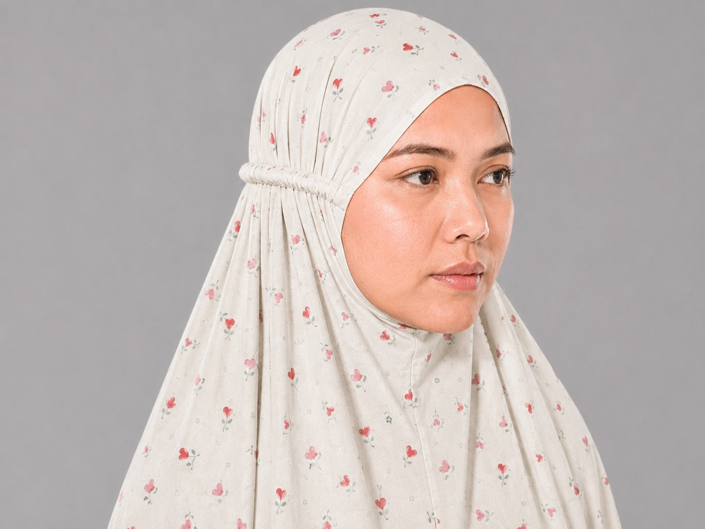 Ivory Namaz Chadar - Heart Bloom Print