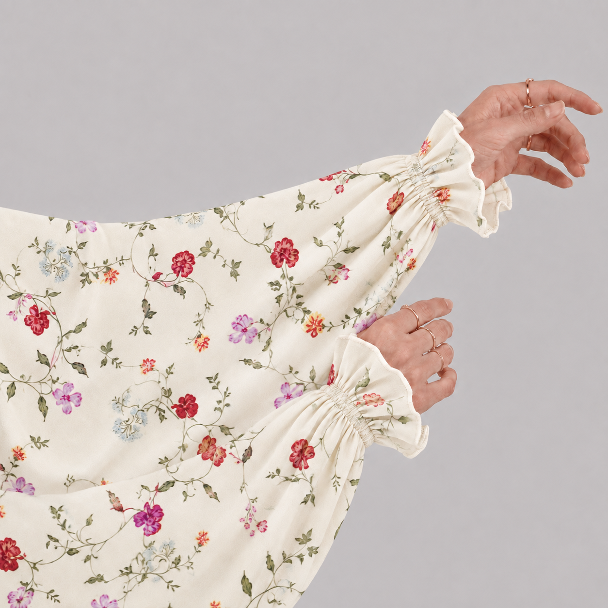 Ivory Namaz Chadar - Vine Print
