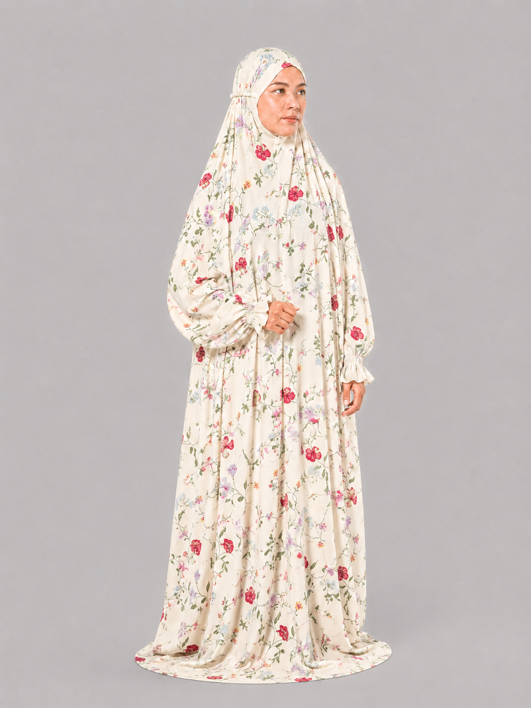 Ivory Namaz Chadar - Vine Print