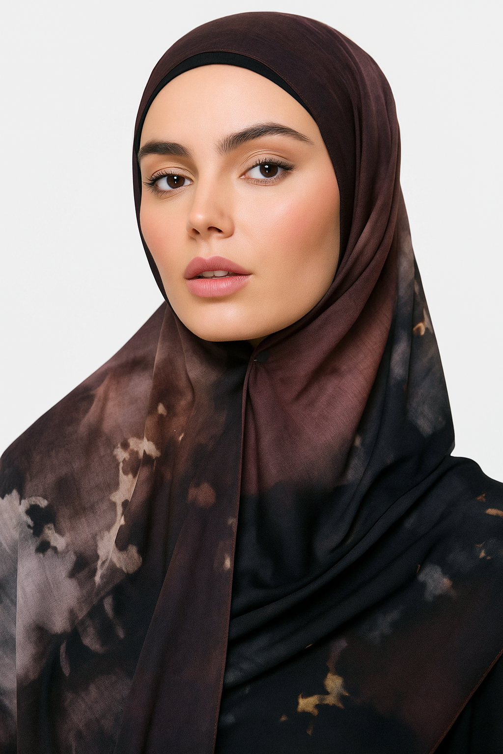 Printed Modal Hijab - Midnight Petals