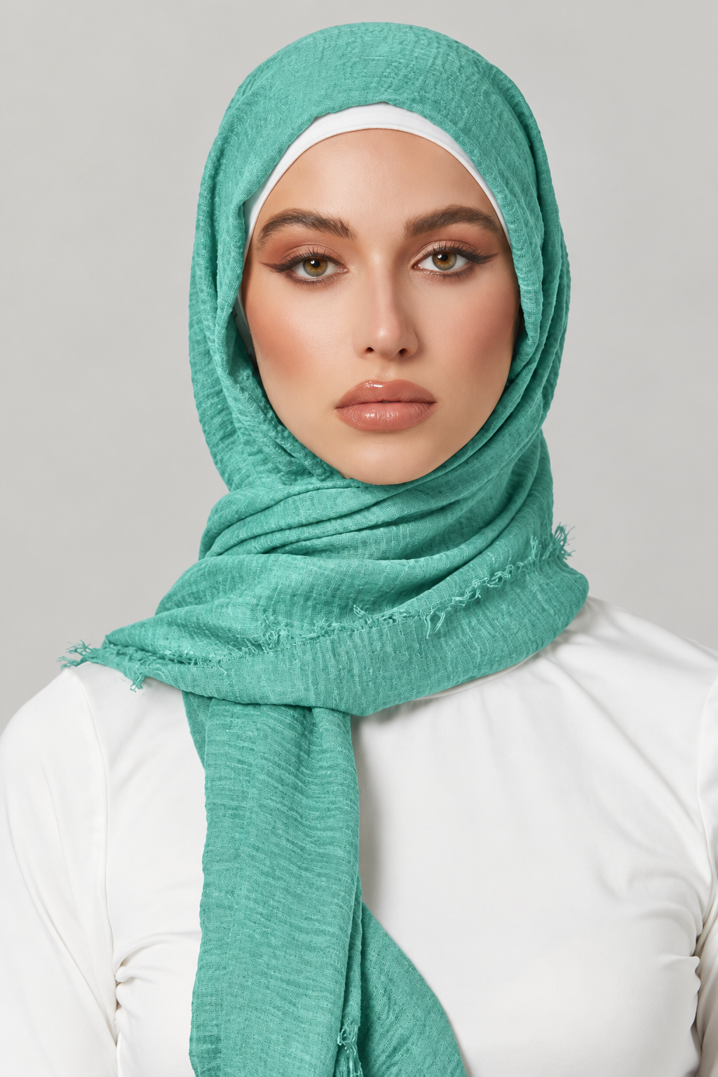 Soft Crinkle Viscose Hijab - Sea Green