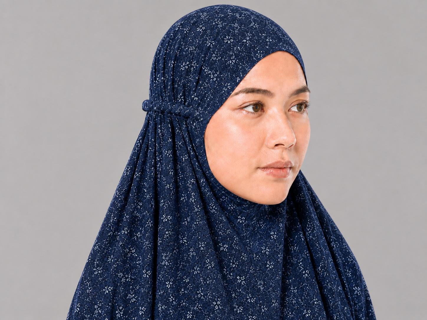 Navy Namaz Chadar - Blossom Print