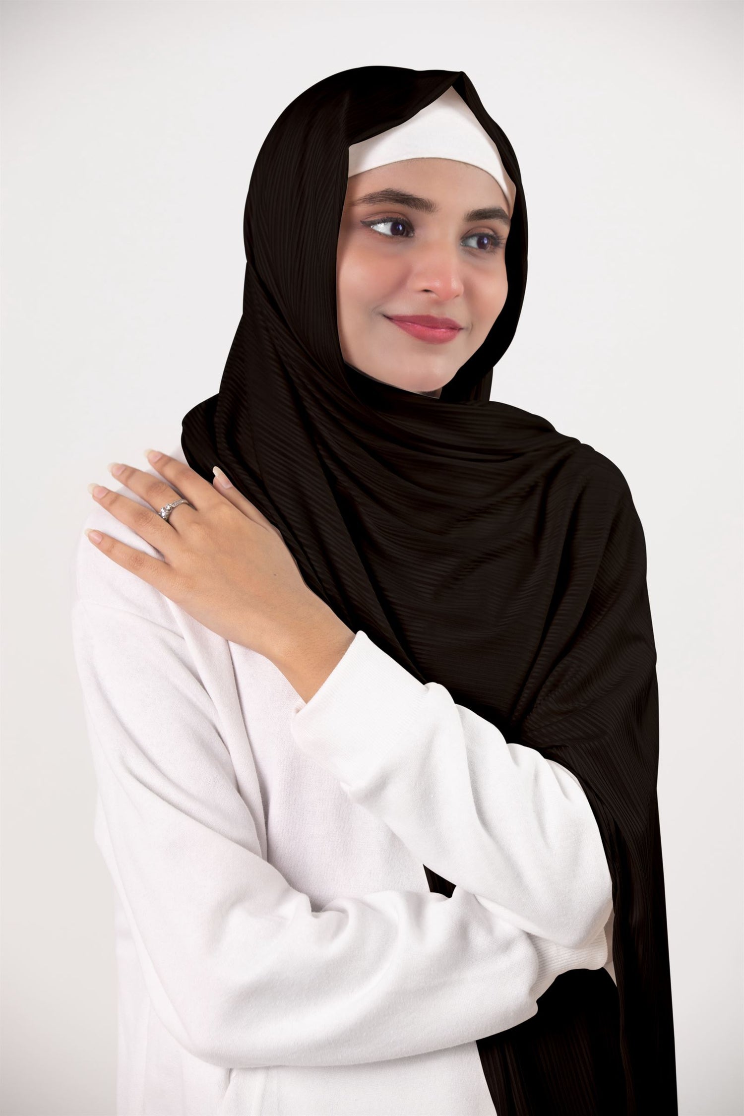 Girl Wrapped in Premium ribbed jersey hijab adds luxury to your wardrobe.