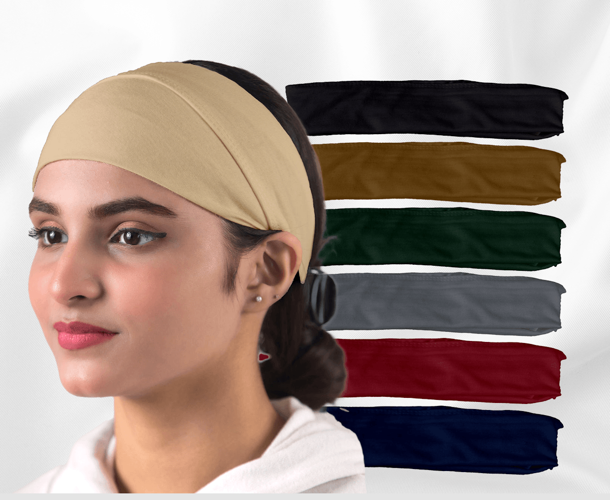 Pack of 5 No Slip Hijab head Bands. In multiple colors.