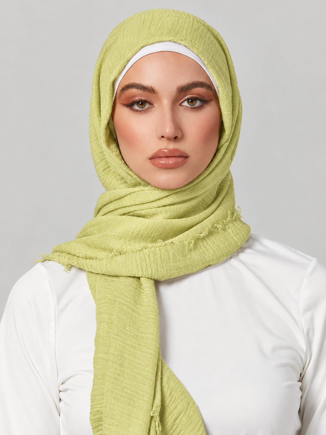 Soft Crinkle Viscose Hijab - Lemon Yellow