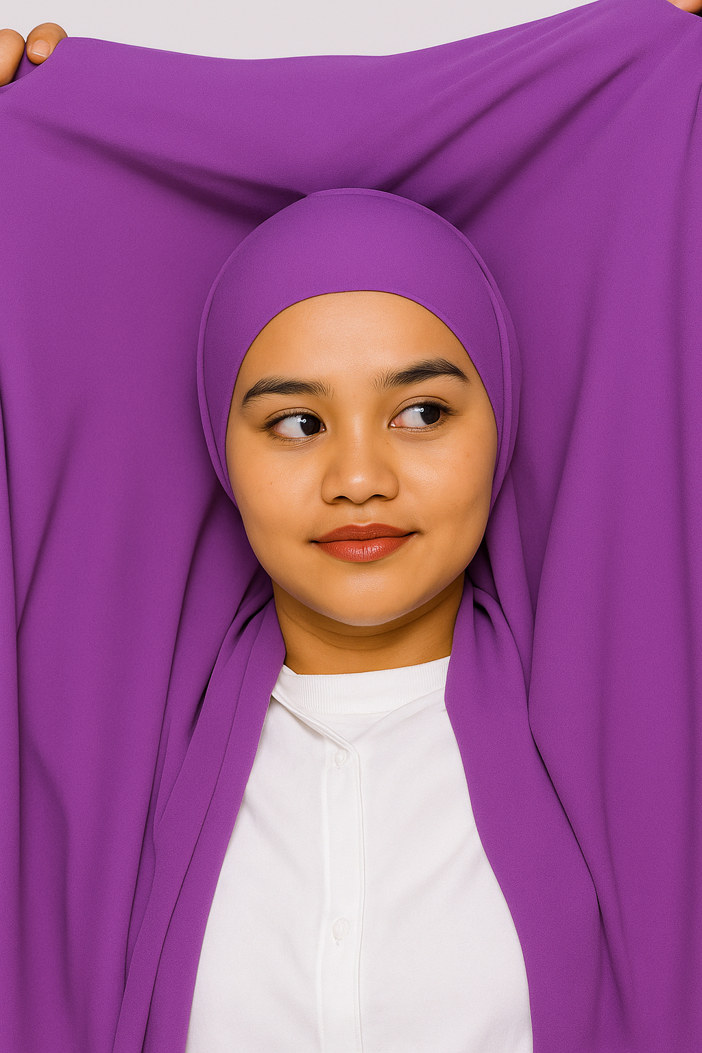 Georgette Instant Hijab With Magnet In Lavender