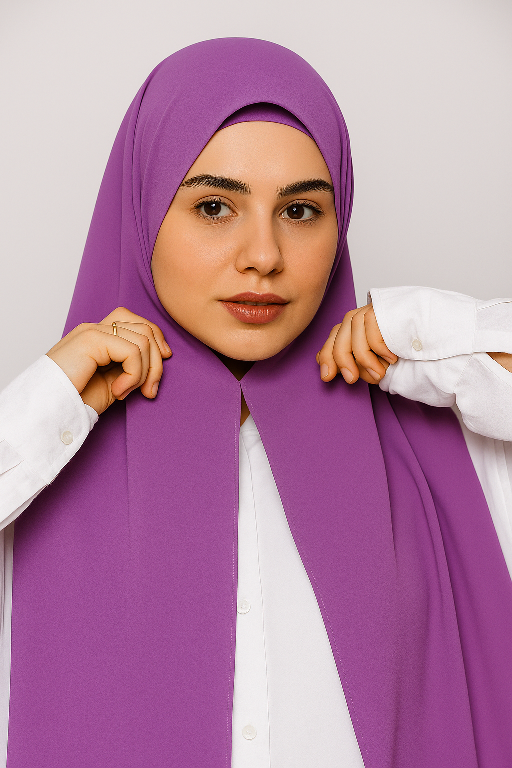 Georgette Instant Hijab With Magnet In Lavender