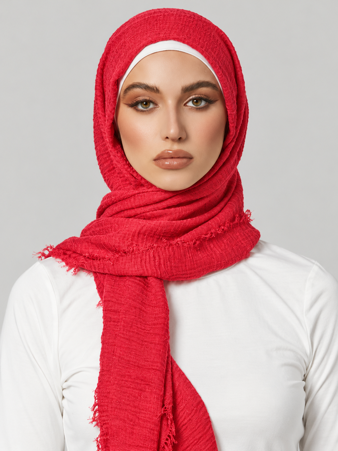 Soft Crinkle Viscose Hijab - Rasberry