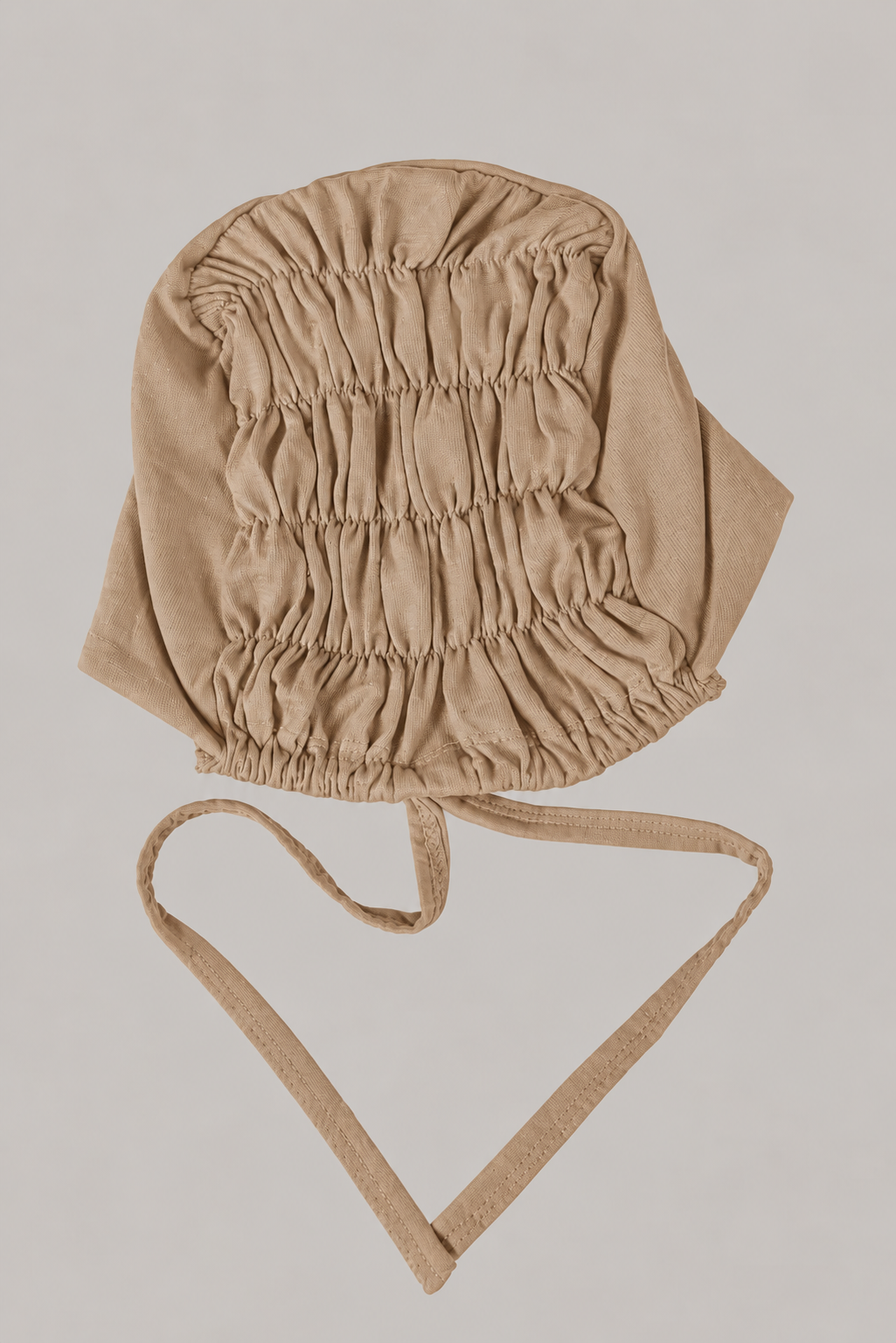 Ruched Hijab Cap in Medium Camel