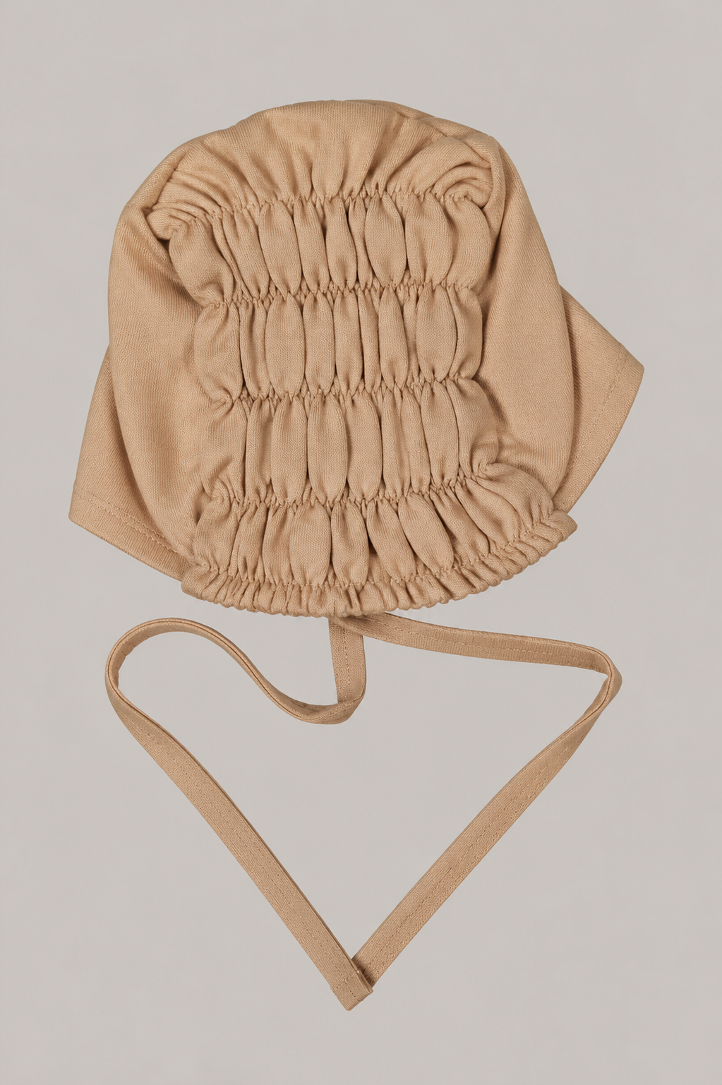 Ruched Hijab Cap in Light Brown