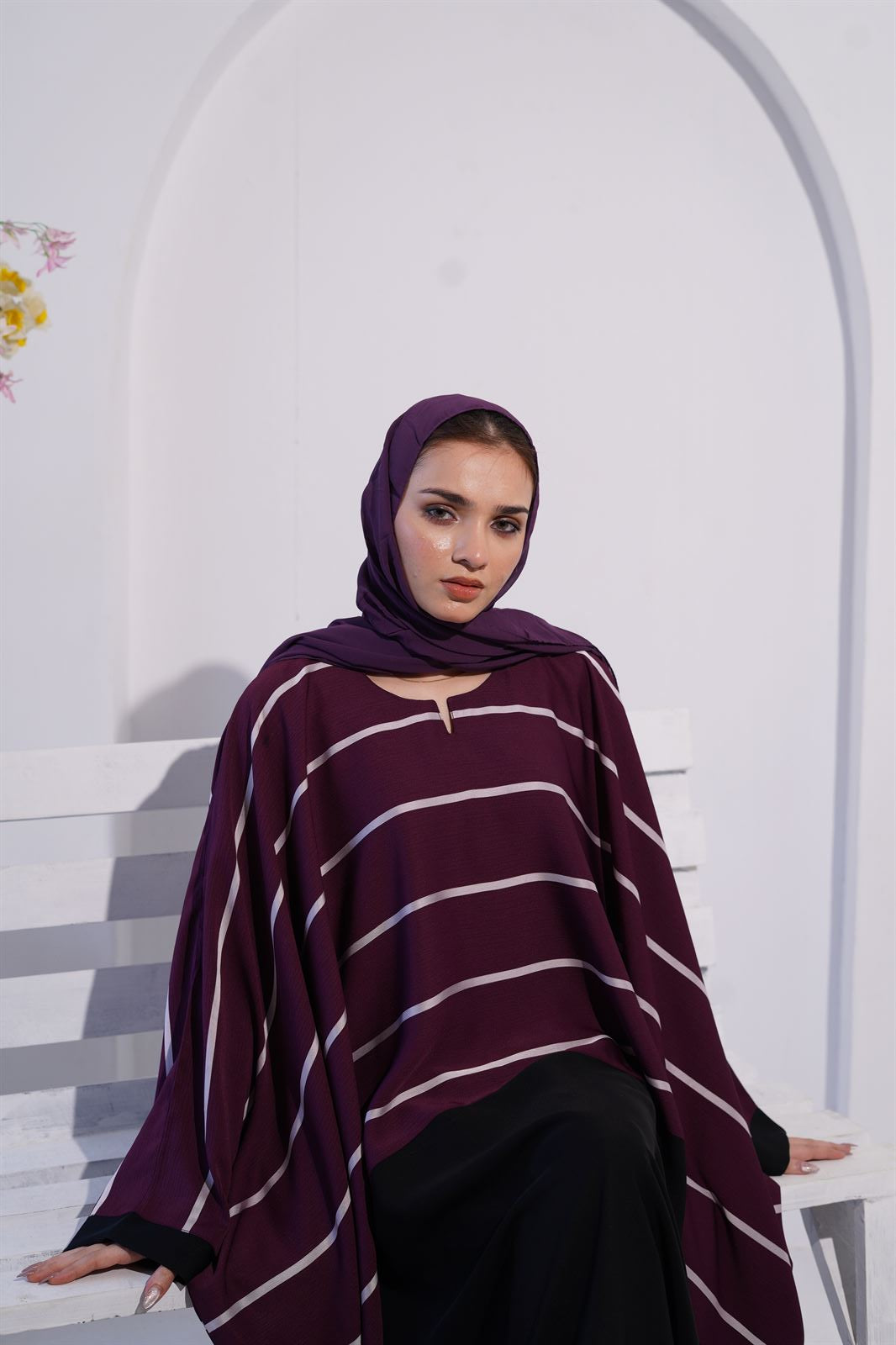 Zoom Line Jilbab Abaya In Eggplant