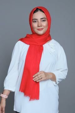 Trendy hijabi featuring the Watermelon Color Turkish Hijab, demonstrating its versatility and chic appeal for various occasions. Made from Best Cotton Viscose Fabric.