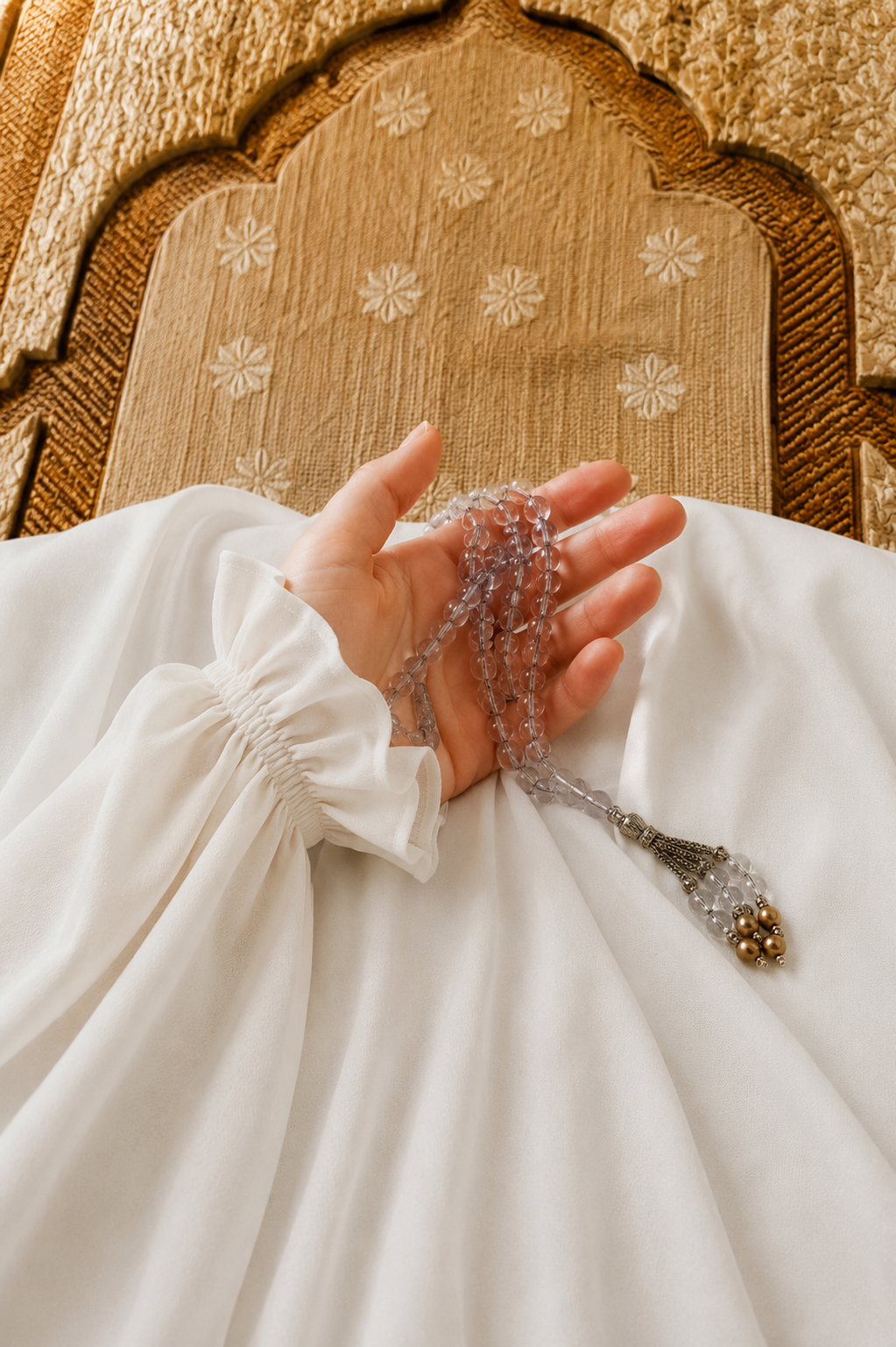 White Namaz Chadar - Plain
