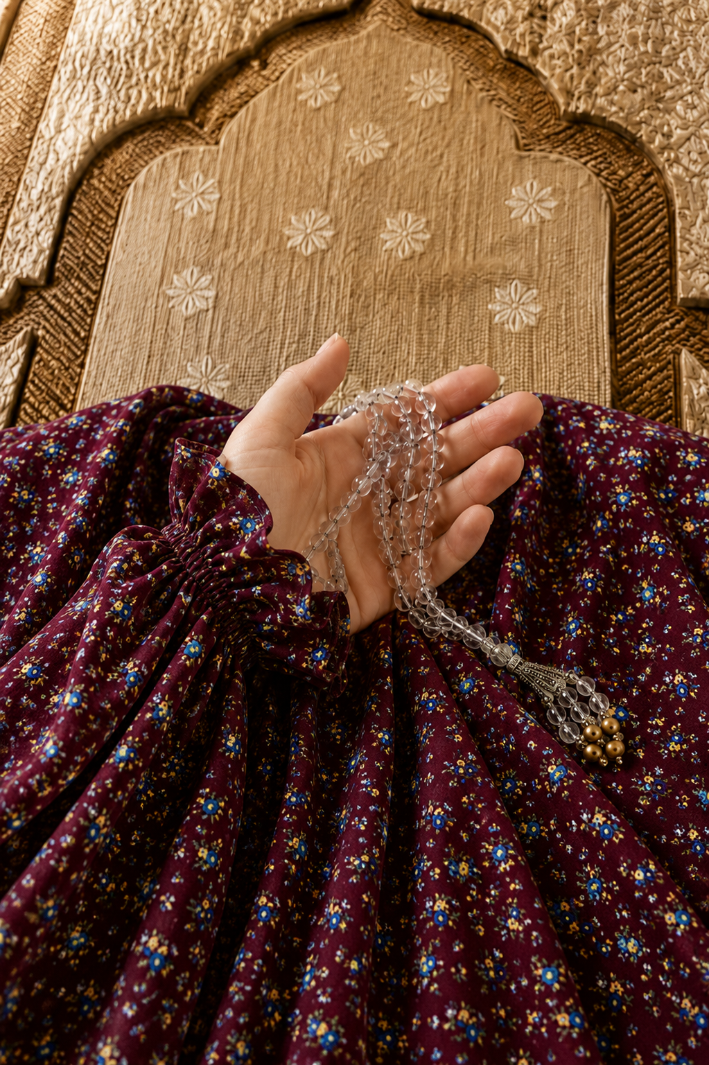 Wine Namaz Chadar - Meadow Print